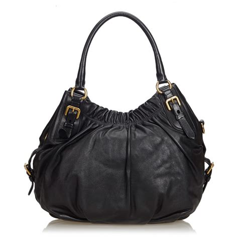 fake prada black leather bag hobo|hobo brand leather bags.